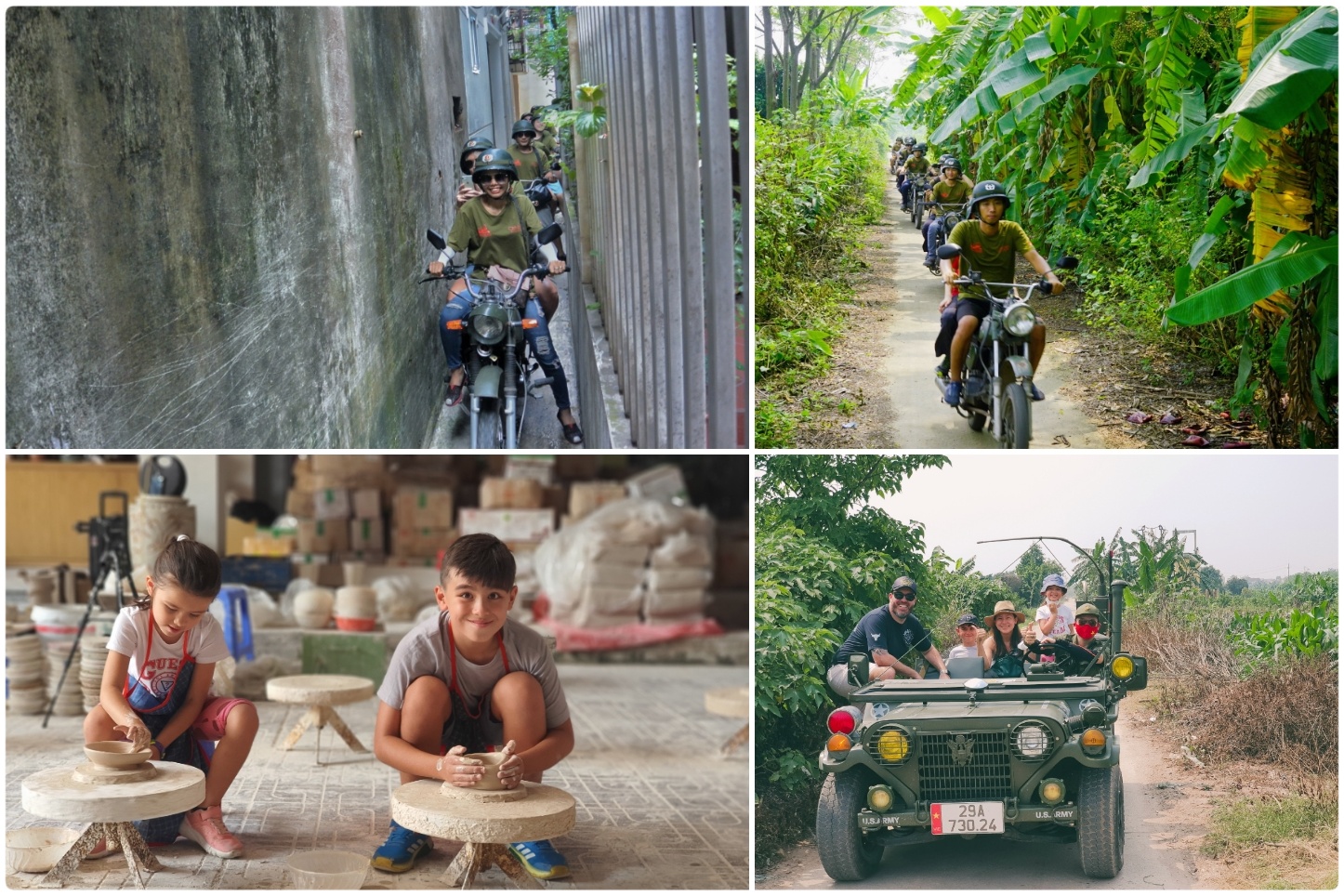 HALF DAY HANOI ON VINTAGE MOTORBIKE & HALF DAY COUNTRYSIDE IN VINTAGE JEEP – HBTC2